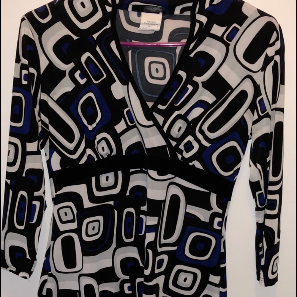 Silk v neck dress up top. NWOT